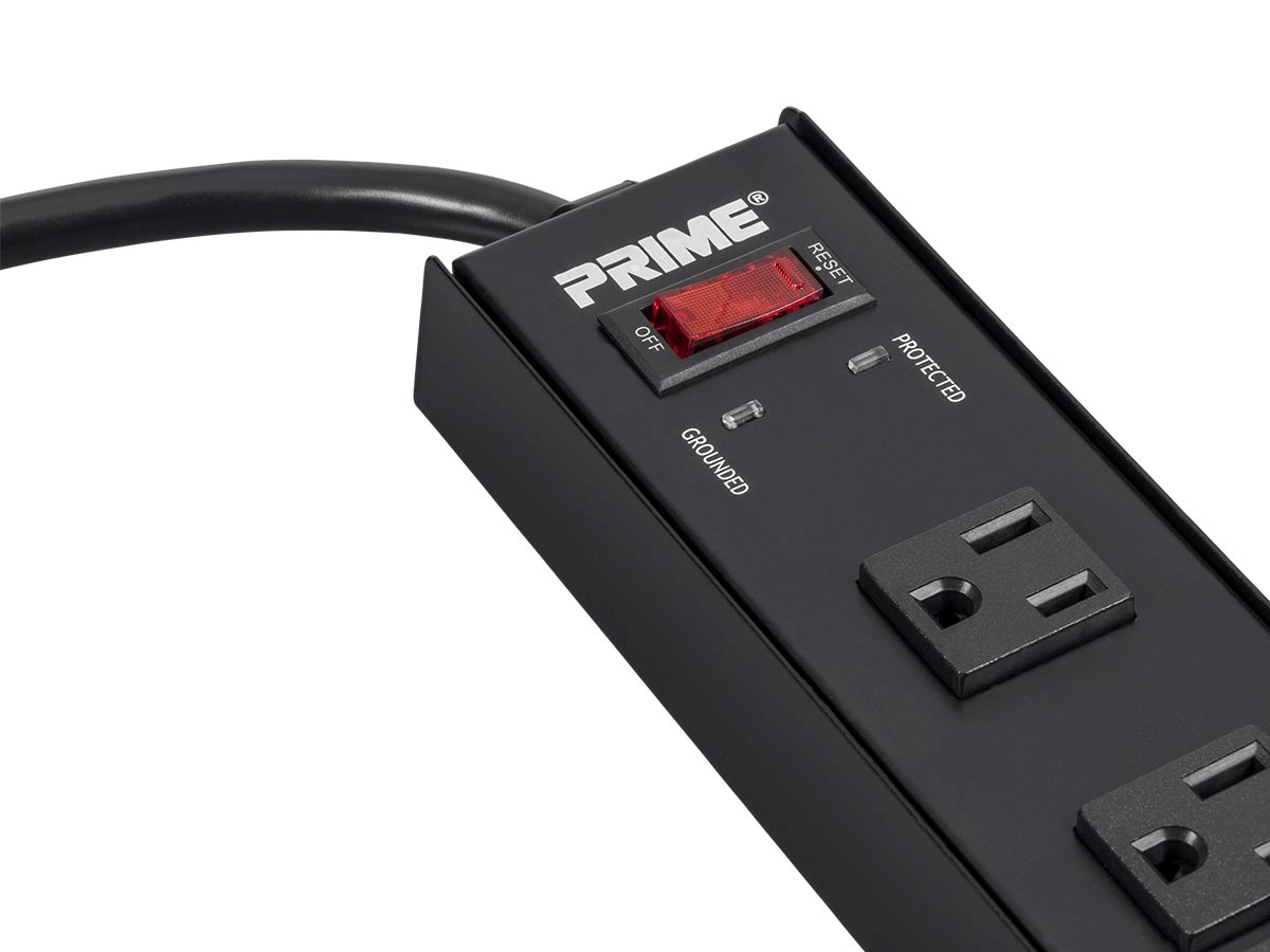 6 Outlet Metal Surge Protector Power Strip with 15ft Cord, 1150