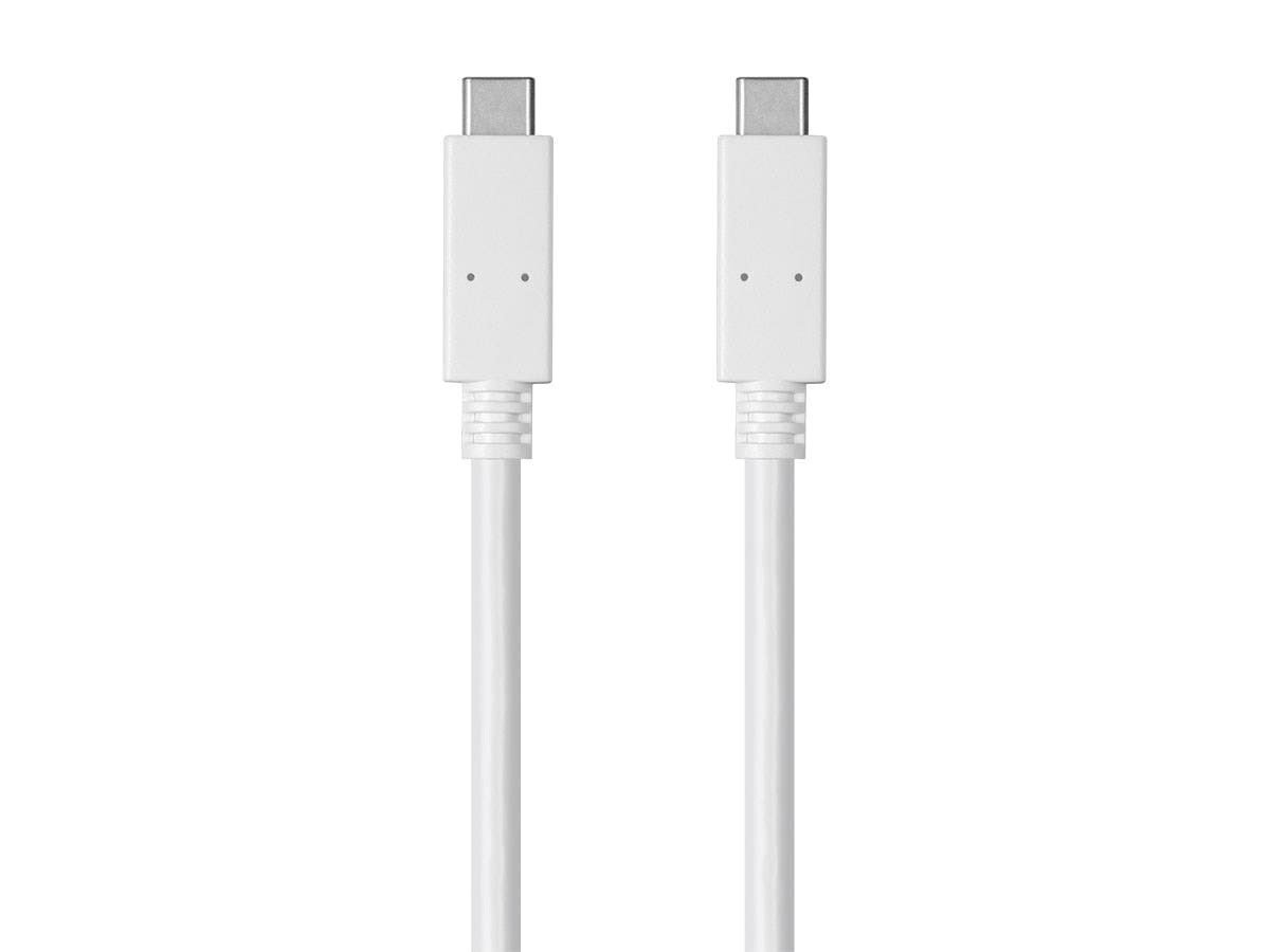 Monoprice Essentials USB Type-C to Type-C 3.1 Gen 1 Cable - 5Gbps, 3A, 30AWG, White, 2m (6.6 ft) - main image