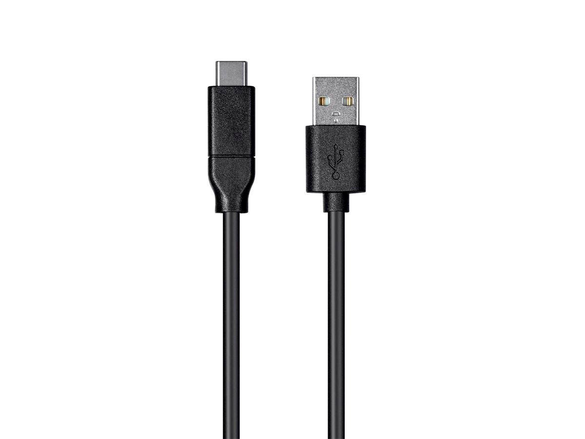 Monoprice Essentials USB Type-C to USB Type-A 2.0 Cable - 480Mbps, 3A, 26AWG, Black, 3m (9.8ft) - main image