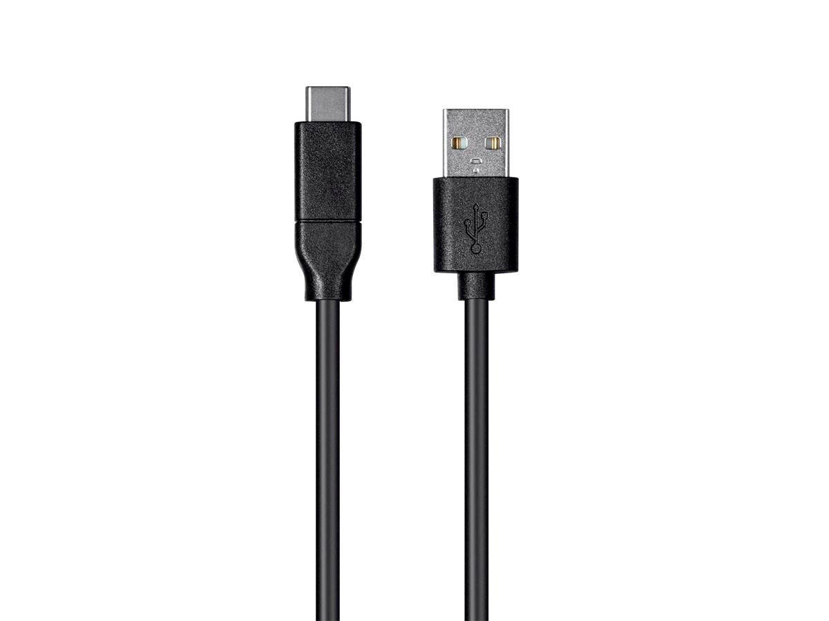 Monoprice Essentials USB USB-C To USB USB-A 2.0 Cable - 480Mbps  3A  26AWG  Black  2m (6.6ft)