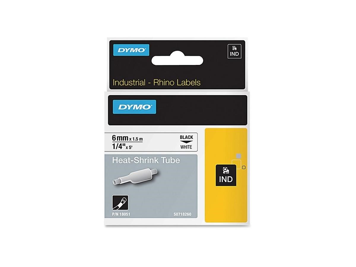 Dymo Heat Shrink Tube Label 0.25" Width x 60" Length Thermal