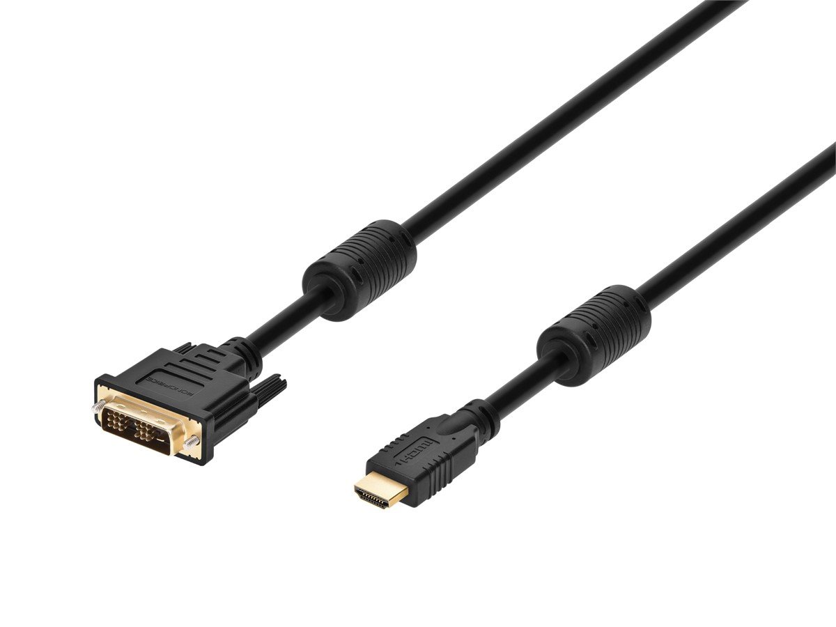 Monoprice Standard HDMI Cable To DVI Adapter Cable 25ft - CL2 In Wall Rated With Ferrite Cores Black