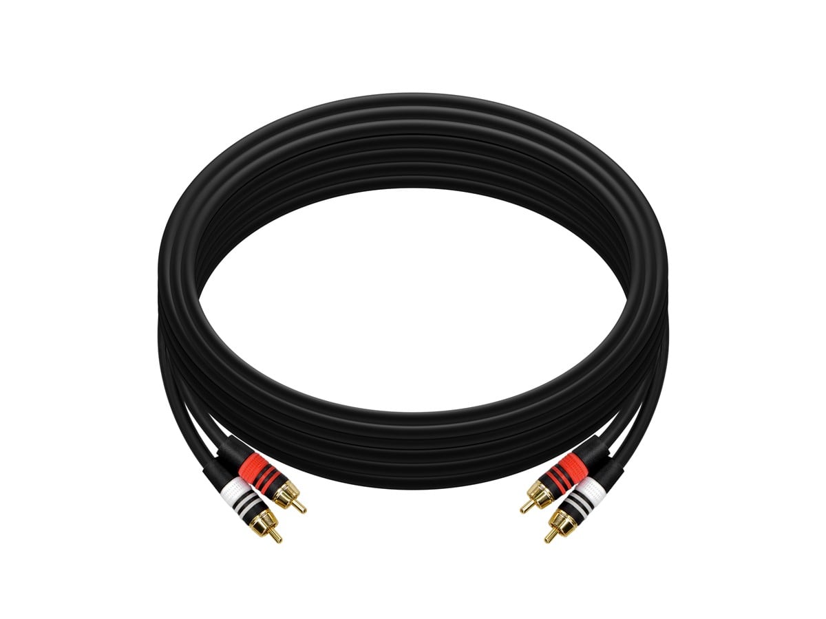 高級　RCAケーブル 2本セット Monitor Cable Germany Monoprice 25ft Premium 2 RCA Plug/2 RCA Plug M/M 22AWG Cable