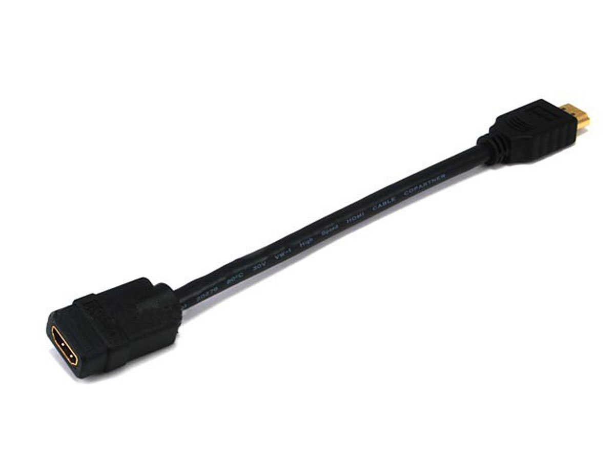 Monoprice 8in 28AWG Male to Female HDMI Port Saver, Black - Monoprice.com