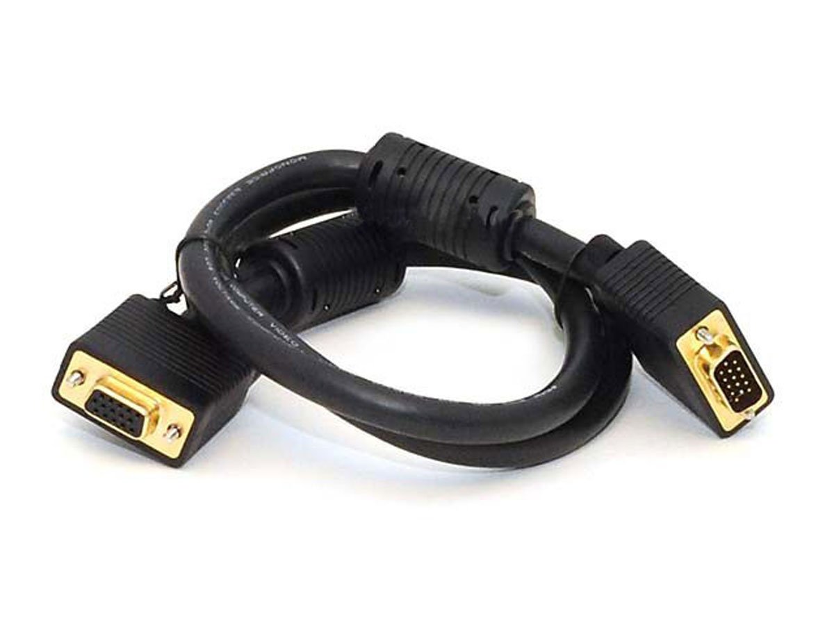 Monoprice 3ft SVGA Super VGA M/F Monitor Cable with Ferrites (Gold Plated) - main image