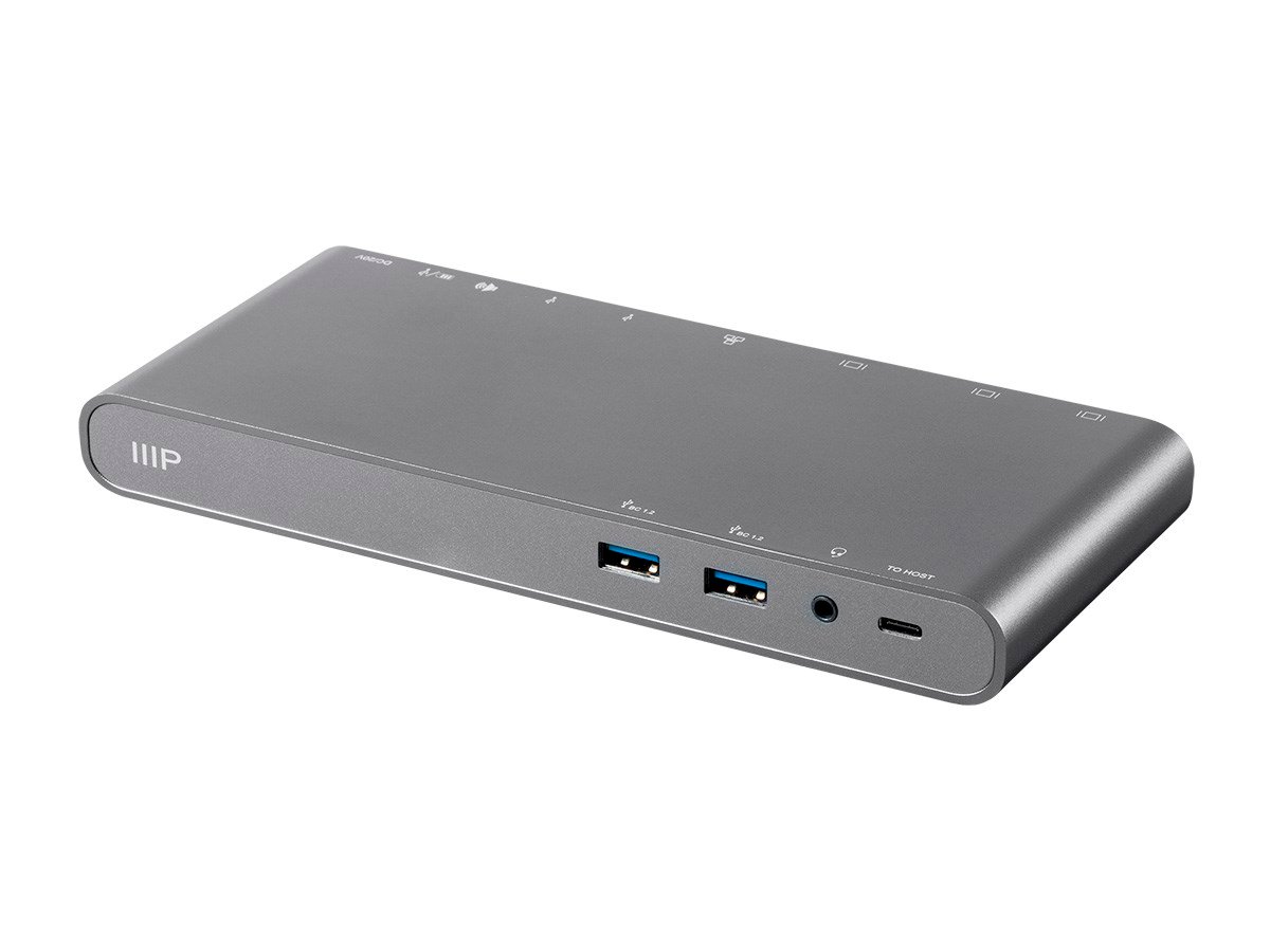Monoprice USB-C Dual-Monitor Docking Station for USB-C Laptops, MST, and Power Delivery up to 100W with USB-C Cable - main image