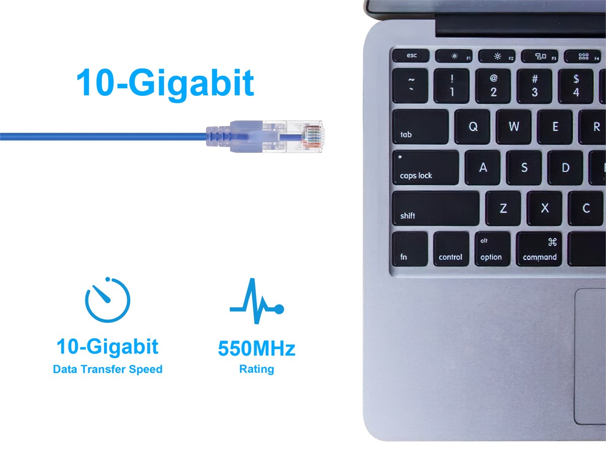 ACT Blauwe 1 meter U/UTP CAT6A patchkabel snagless met RJ45 connectoren IB2601