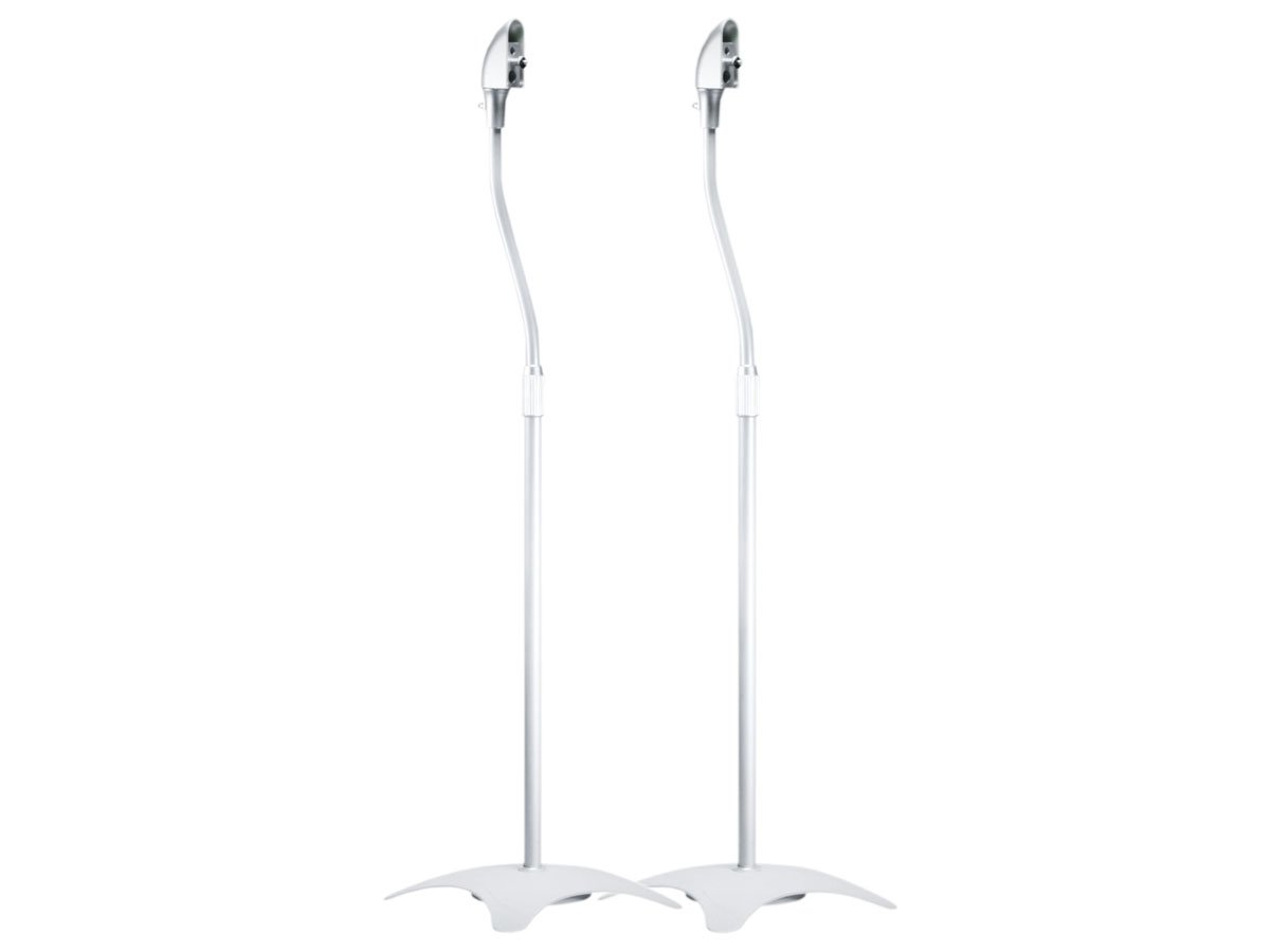 Monoprice Adjustable Height 5 Lb. Capacity Speaker Stands (Pair), Silver