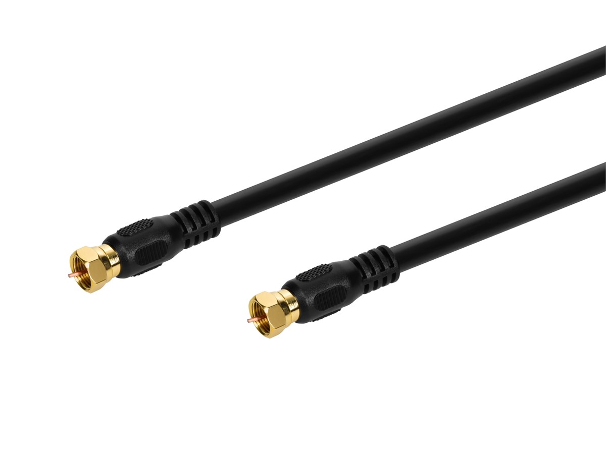 Monoprice 6ft RG6 (18AWG) 75Ohm, Quad Shield, CL2 Coaxial Cable With F Type Connector - Black