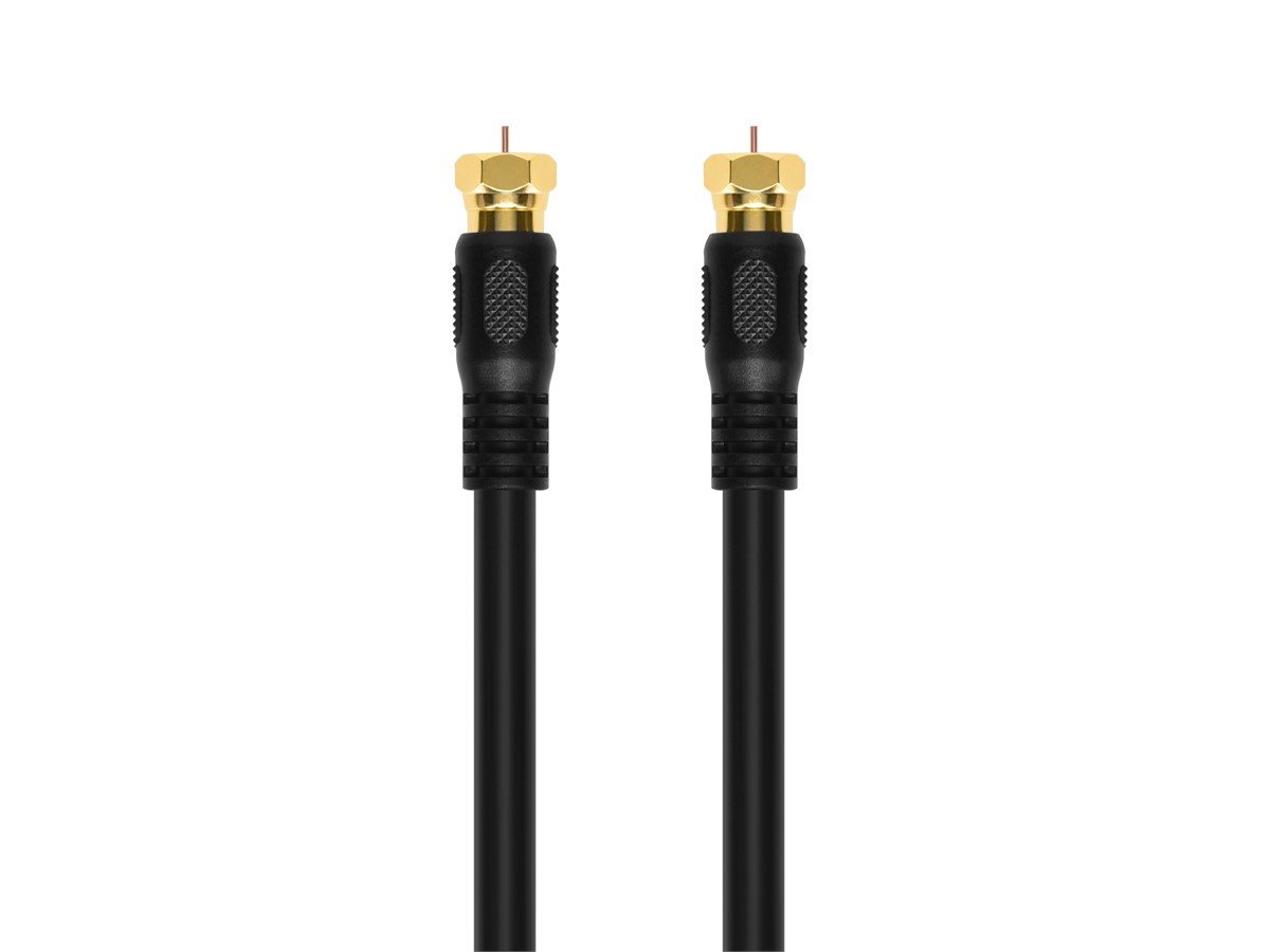 Monoprice 100ft RG6 (18AWG) 75Ohm, Quad Shield, CL2 Coaxial Cable with F  Type Connector - Black - Monoprice.com