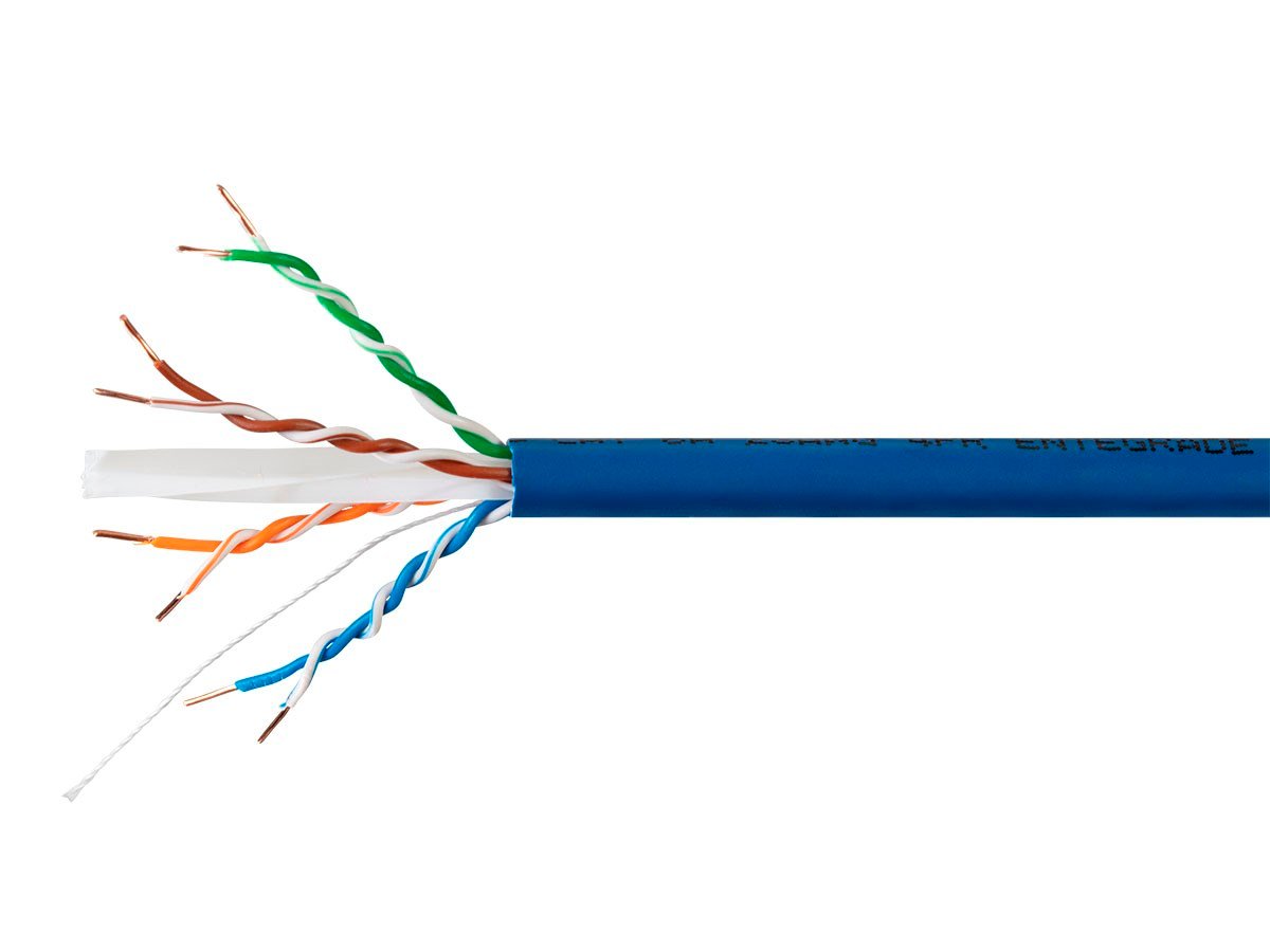 Monoprice Cat6A 1000ft Blue CMR Bulk Cable, Solid, UTP, 23AWG, 650MHz, 10G, Pure Bare Copper, Spool in Box, Flame-Retardant, Bulk Ethernet Cable - main image