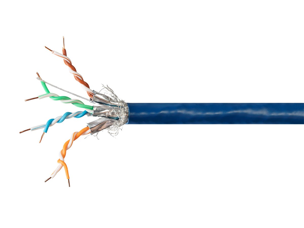 Monoprice Entegrade 1000FT Cat7 1000MHz S/FTP Solid, 23AWG, Bulk Bare Copper Network Cable, 10G, Blue - main image