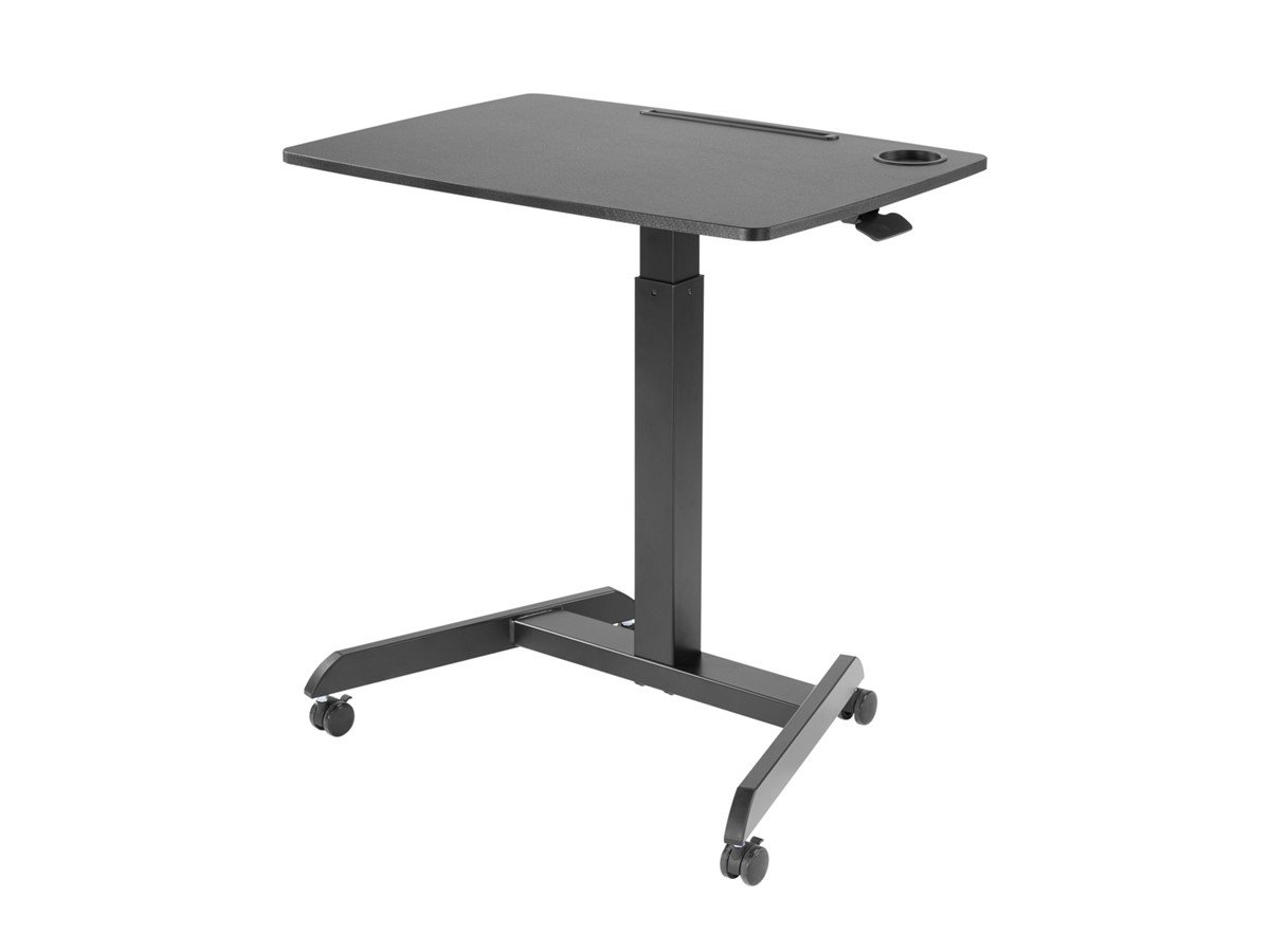 Workstream by Monoprice Gas-Lift Height Adjustable Sit-Stand Rolling Laptop Desk, Black - main image