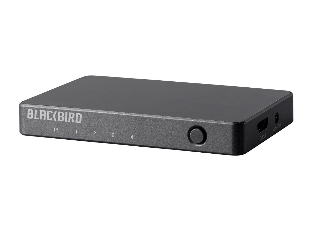 Monoprice Blackbird PRO 4K 4x1 HDMI Switch with Audio Extractor, HDR, 18Gbps, YCbCr 4:4:4 - main image