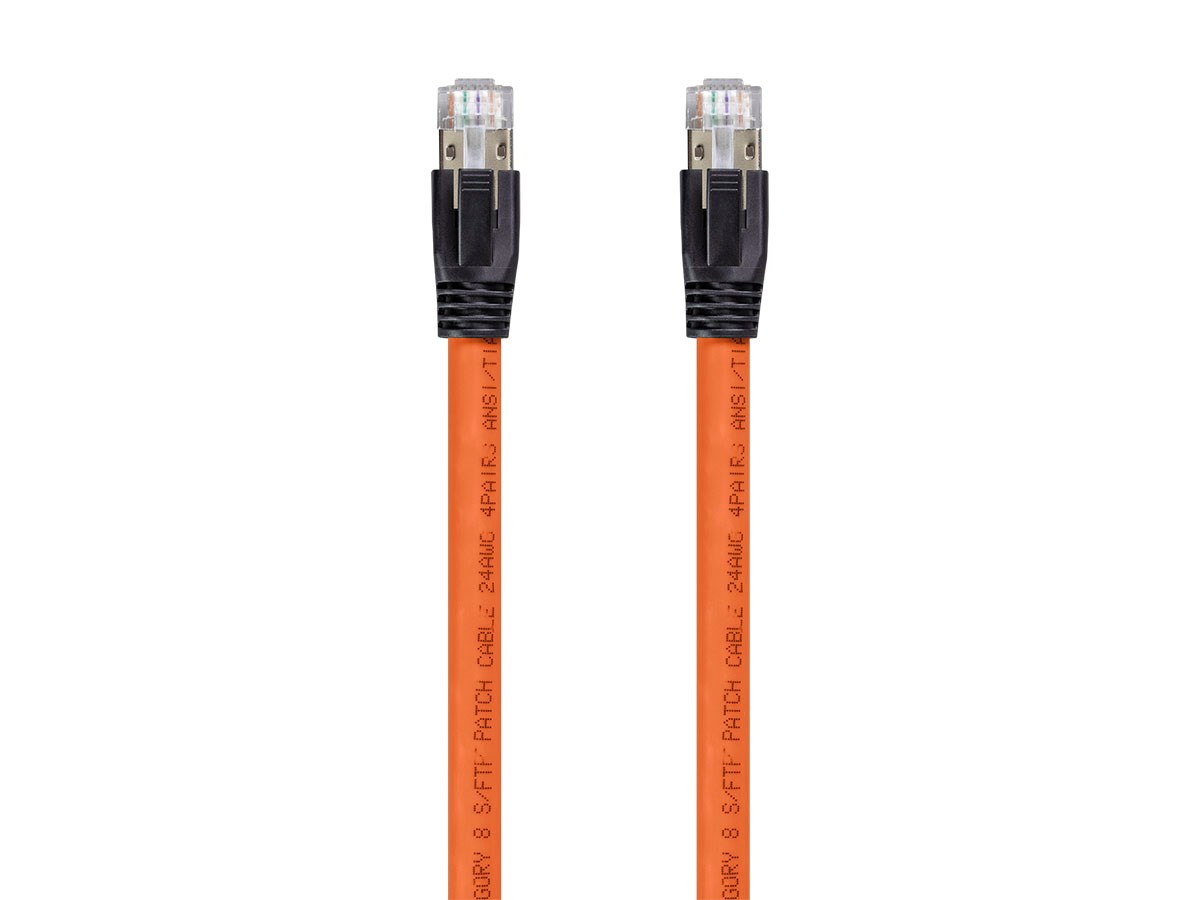 Monoprice Entegrade Series Cat8 24AWG S/FTP Ethernet Network Cable, 2GHz, 40G, 0.5ft Orange - main image