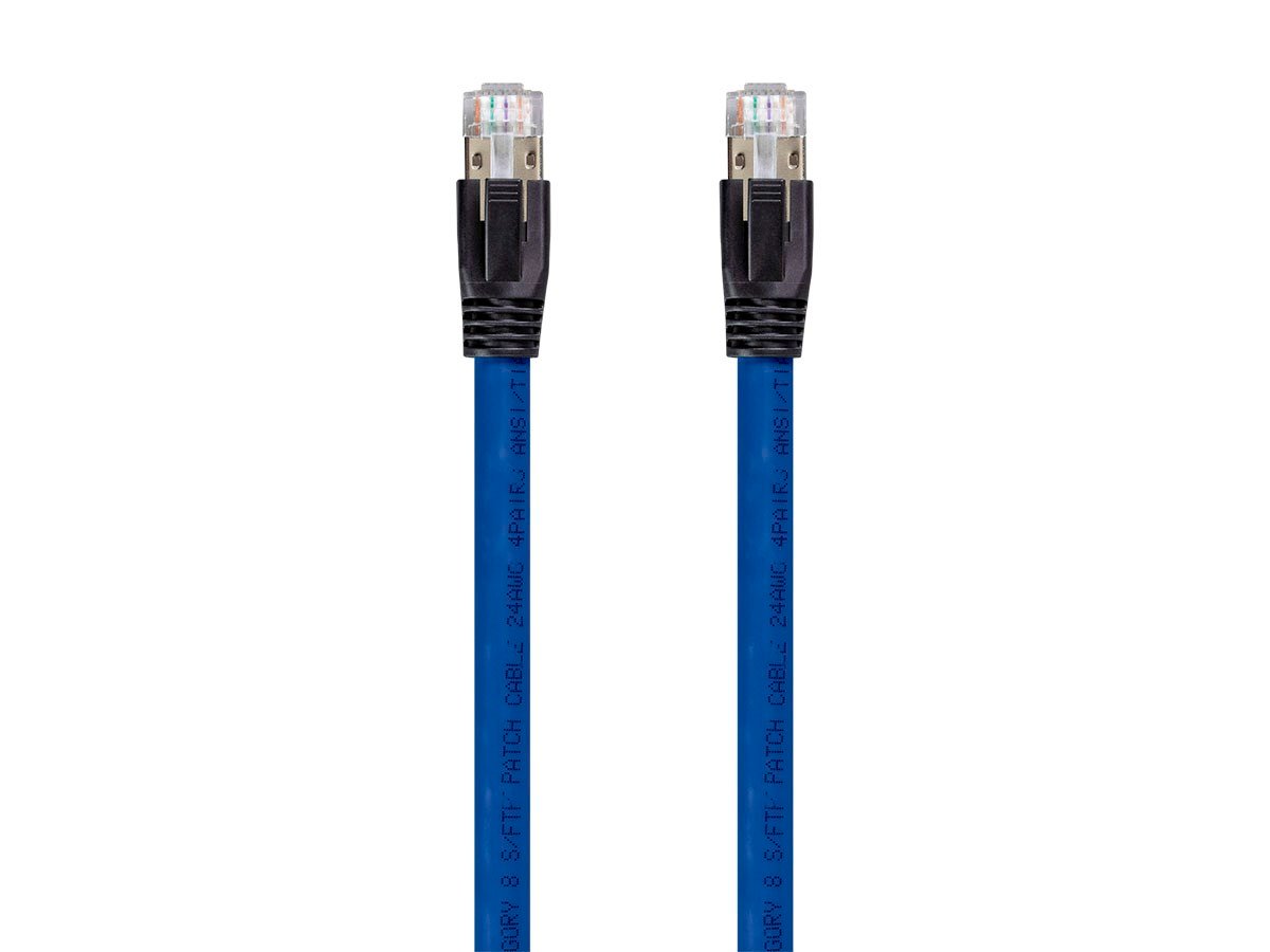 Monoprice Entegrade Series Cat8 24AWG S/FTP Ethernet Network Cable, 2GHz, 40G, 1ft Blue - main image