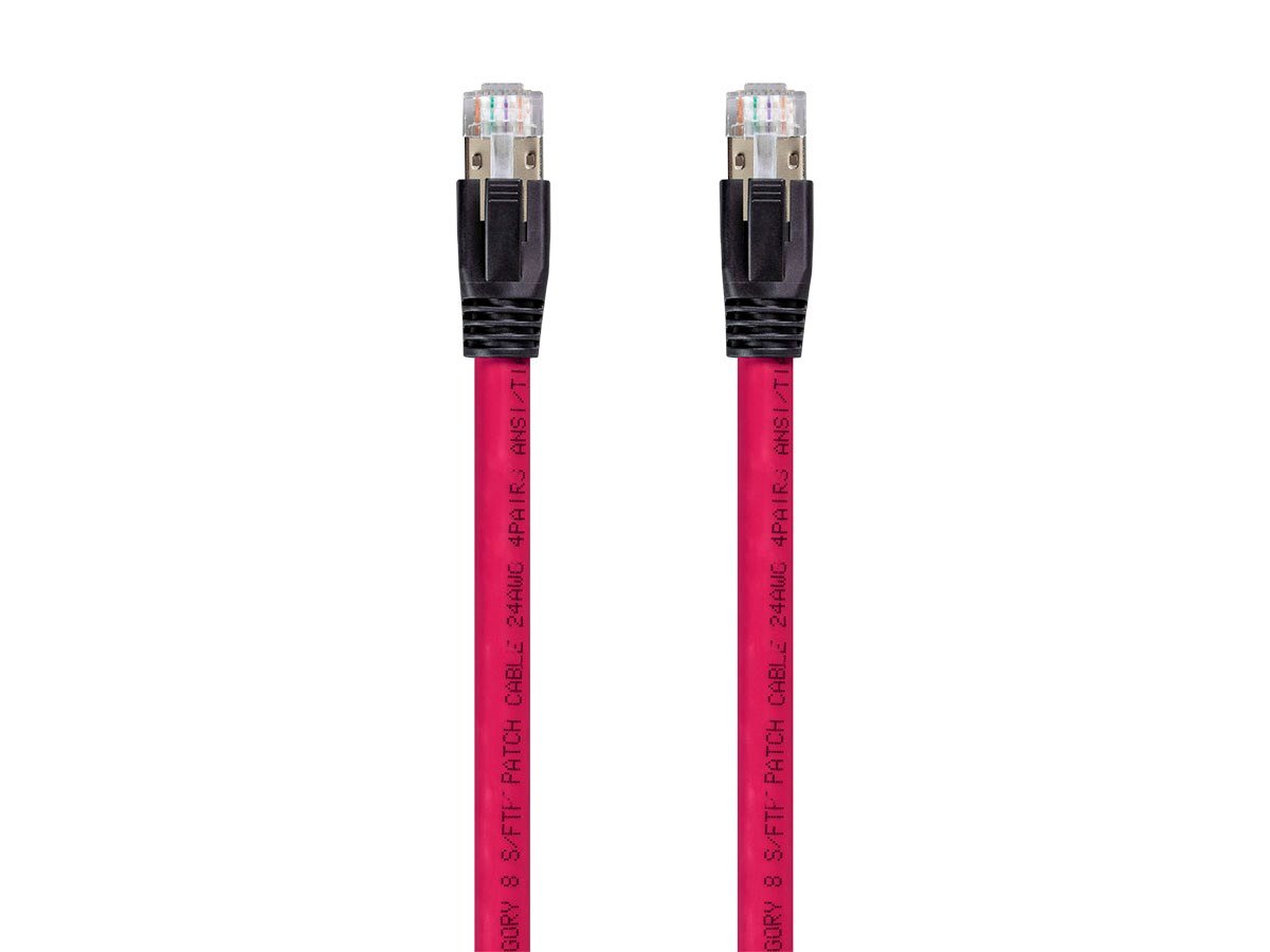 Monoprice Entegrade Series Cat8 24AWG S/FTP Ethernet Network Cable, 2GHz, 40G, 3ft Red - main image