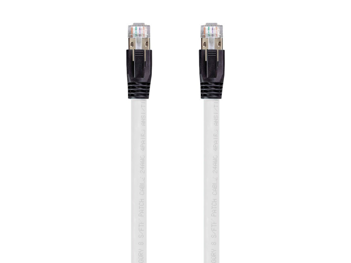 Monoprice Cat8 5ft White Patch Cable, Double Shielded (S/FTP), 24AWG ...