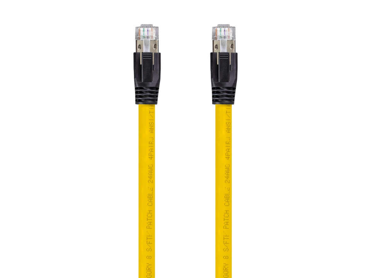 Monoprice Entegrade Series Cat8 24AWG S/FTP Ethernet Network Cable, 2GHz, 40G, 5ft Yellow - main image