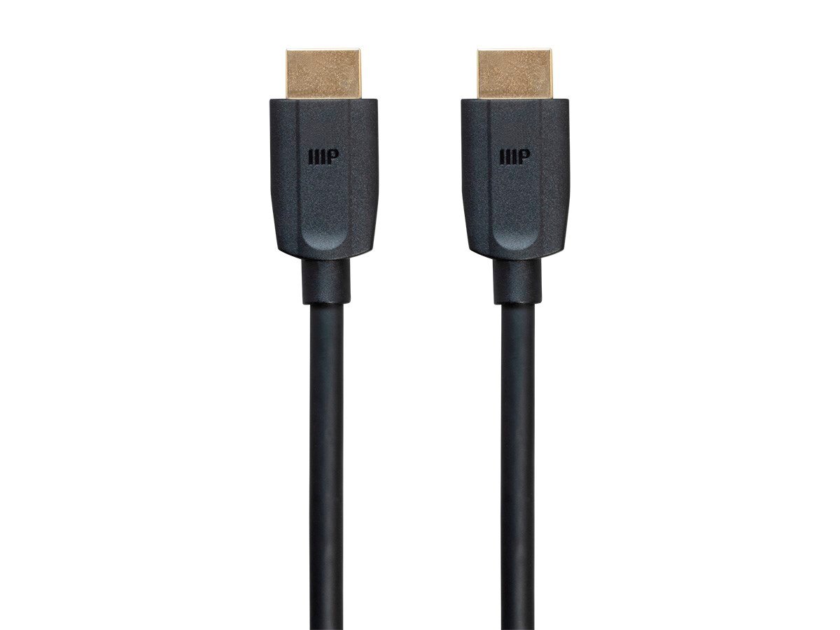 Monoprice 8K Certified Ultra High Speed HDMI Cable - HDMI 2.1 8K@60Hz  48Gbps CL2 In-Wall Rated 28AWG 3m Black - 5 Pack
