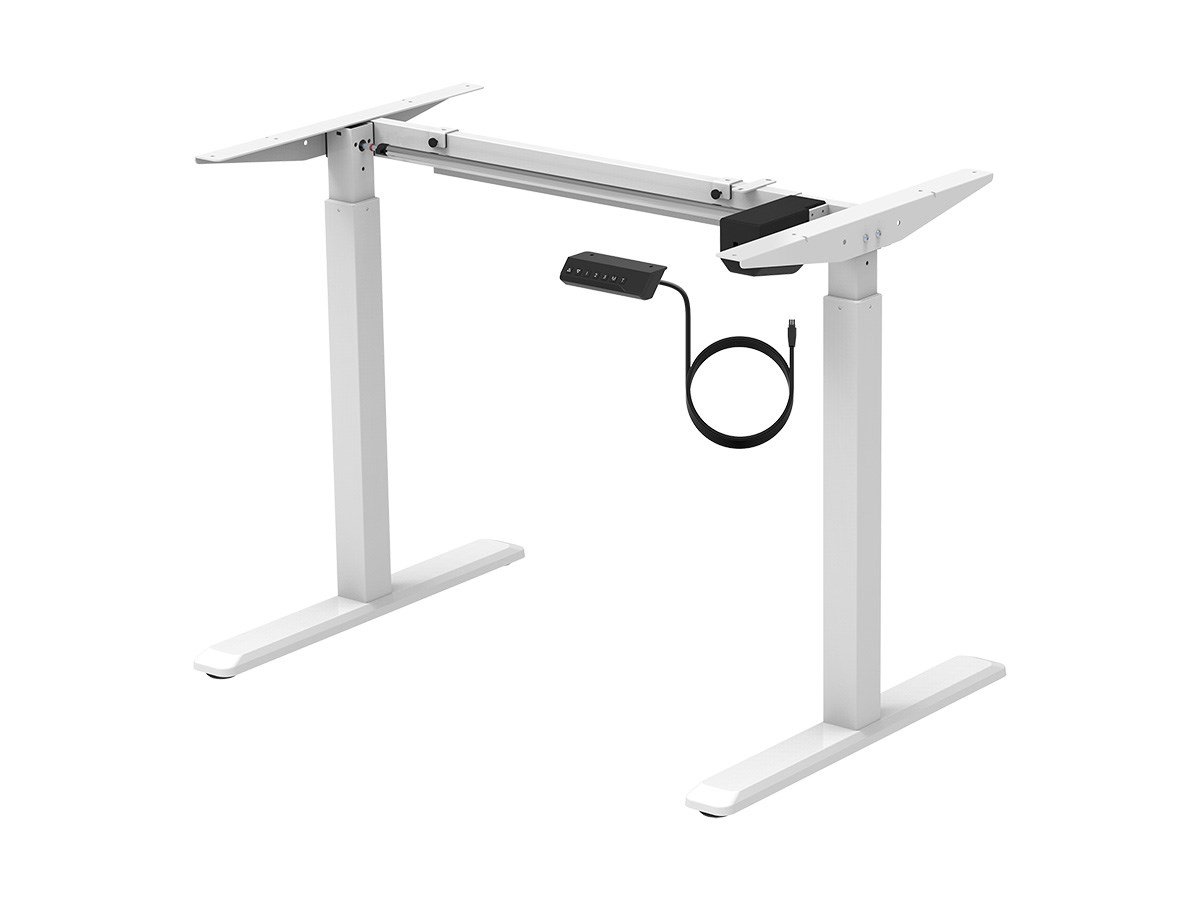 Monoprice Sit-Stand Single Motor Height Adjustable Table Desk Frame, Electric, White - main image