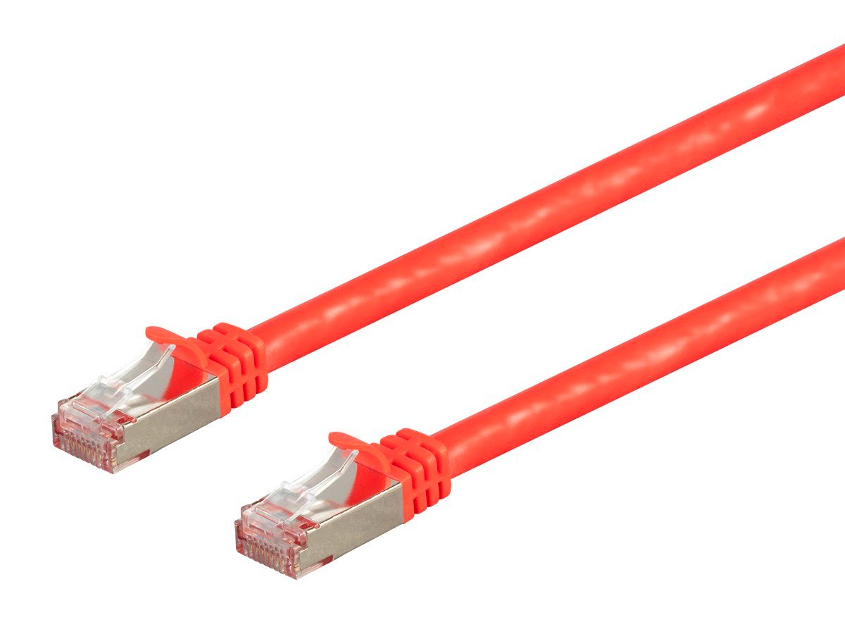 Monoprice Entegrade Series Cat7 Double Shielded (S/FTP) Ethernet Patch Cable - Snagless RJ45, 600MHz, 10G, 26AWG, 5ft, Red