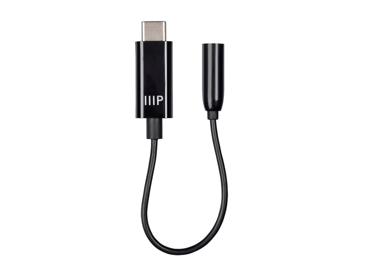 Monoprice USB-C Digital to 3.5mm Auxiliary Audio Adapter Black
