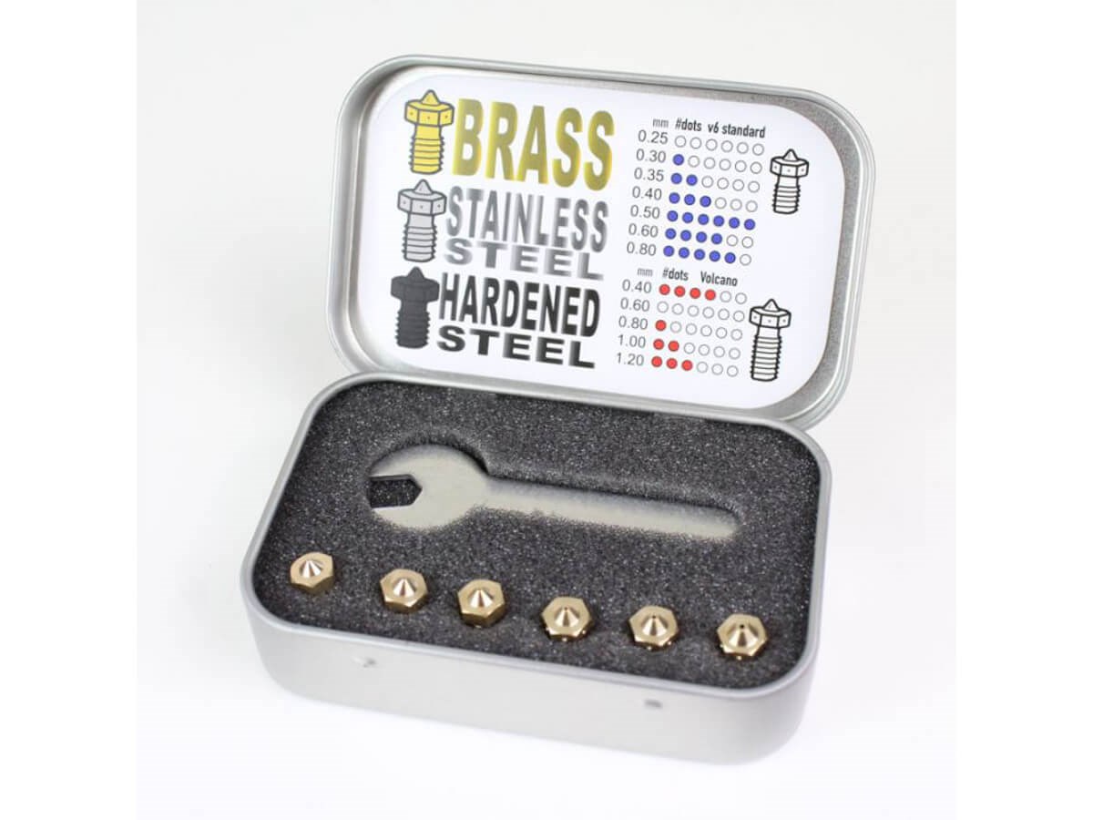 Monoprice E3D Brass Nozzle Fun-pack - Variety of sizes ...