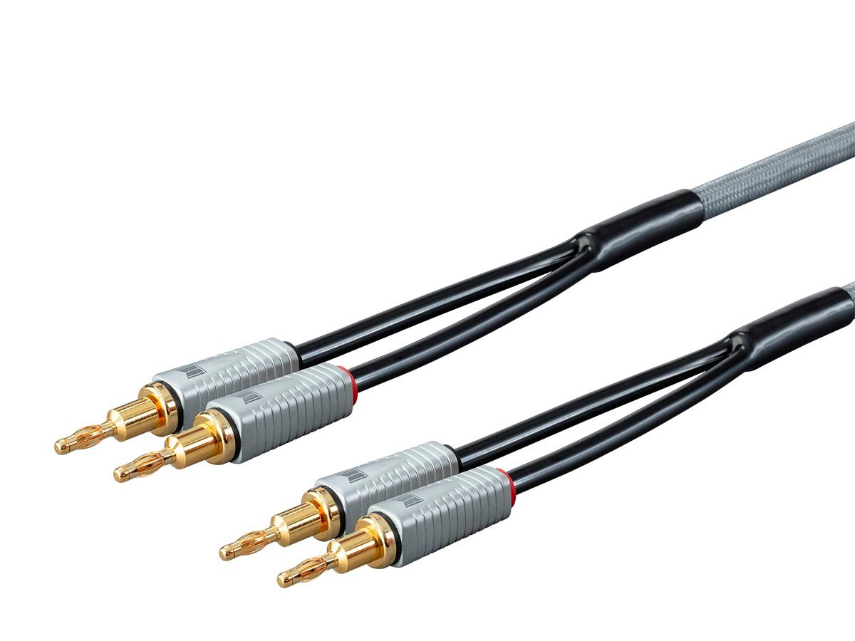 Nerve Audio Axon 18 Bi-Wire Silver Speaker Cable Silver Banana Z Plug 3.5 meter 
