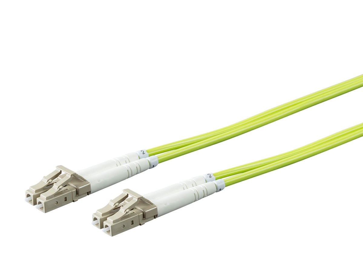 Monoprice OM5 Fiber Optic Cable - LC/LC, UL, 50/125 Type, MultiMode, 40GB, Green, 3m, Corning - main image