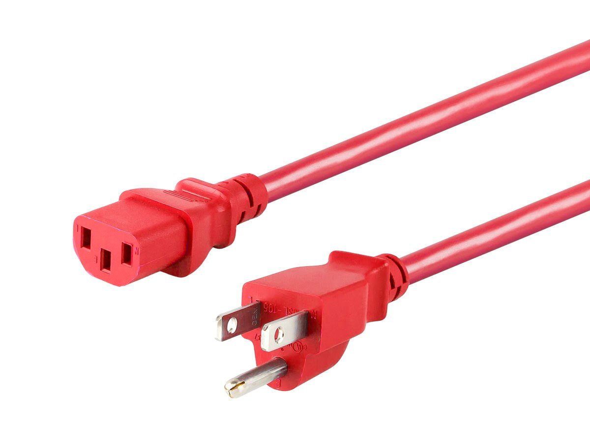 Monoprice Power Cord NEMA 515P to IEC 60320 C13, 18AWG, 10A/1250W