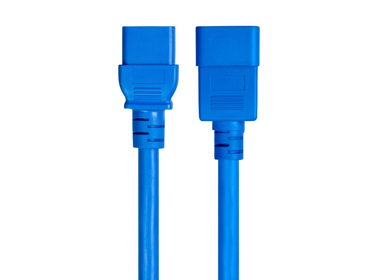 Monoprice Heavy Duty Extension Cord - IEC 60320 C20 to IEC 60320 C19, 12AWG, 20A/2500W, SJT, 250V, Blue, 10ft - main image