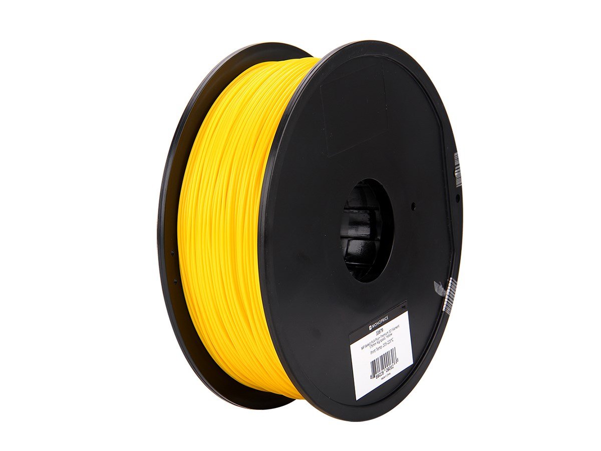 Monoprice MP Select PLA Plus+ Premium 3D Filament 1.75mm 1kg/spool, Yellow