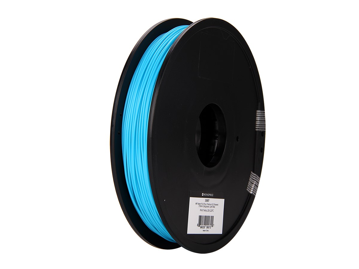 Monoprice MP Select PLA Plus+ Premium 3D Filament 1.75mm 0.5kg/spool, Light Blue - main image