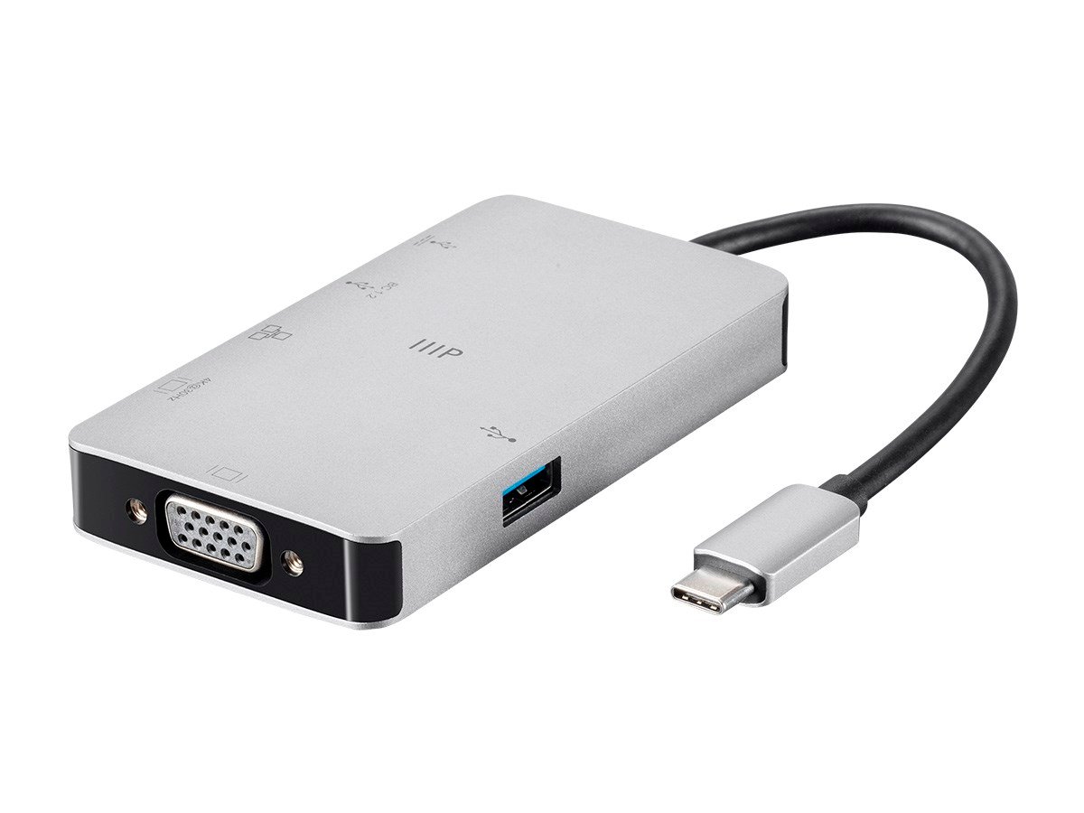 Monoprice Consul Series USB-C HDMI Adapter with VGA, Gigabit Ethernet, 2-Port USB 3.0, USB-C 100W PD 3.0 - main image
