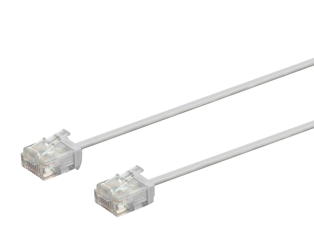 Monoprice Cat6 1ft Gray Patch Cable, UTP, 32AWG, 550MHz, Pure Bare Copper, Snagless RJ45, Micro SlimRun Series Ethernet Cable - main image