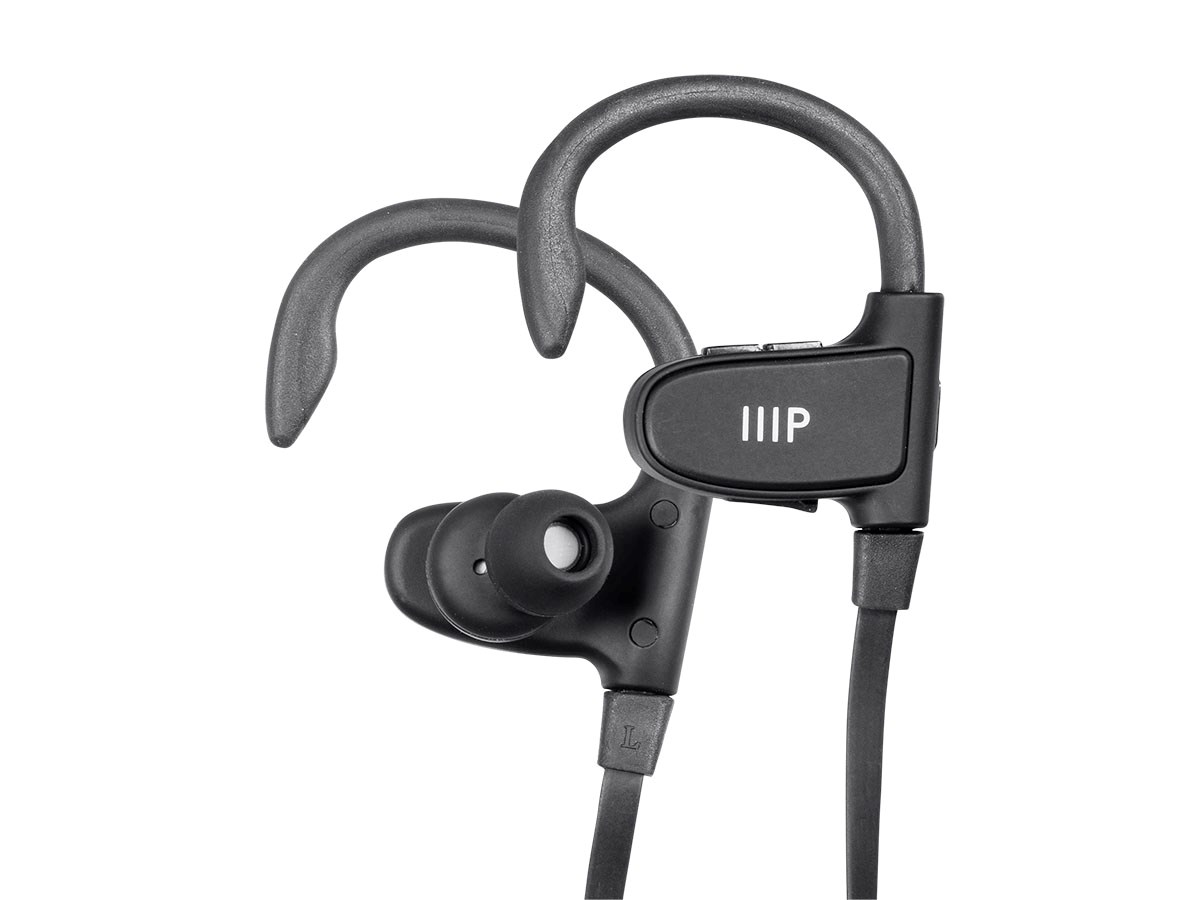 Monoprice Move Waterproof Sweatproof IPx7 Wireless Bluetooth Earphones with Adjustable Ear Hooks, Built-In Mic, Qualcomm cVc 6.0 Echo Cancelling and Noise Suppression, and Qualcomm aptX Audio - main image