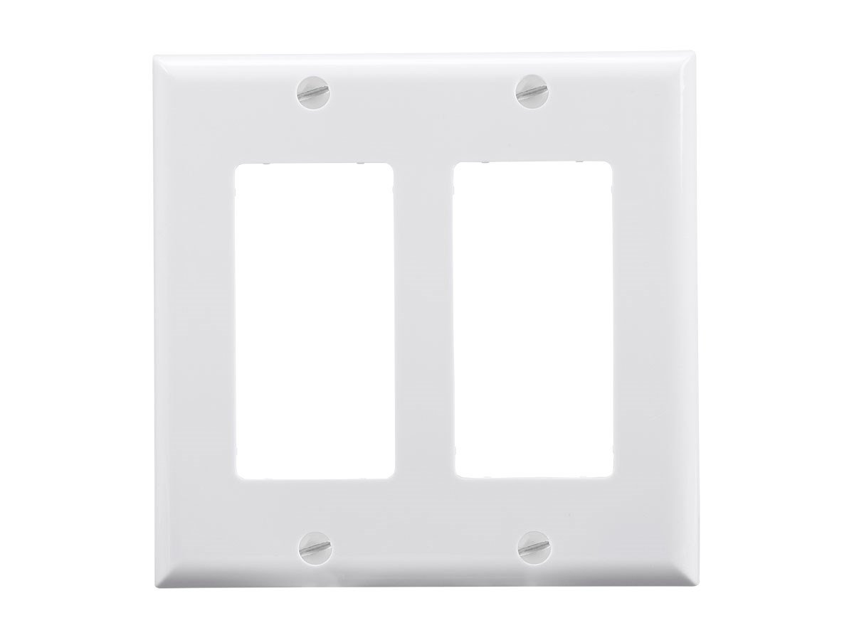 2-Gang Décor Wall Plate, White - main image