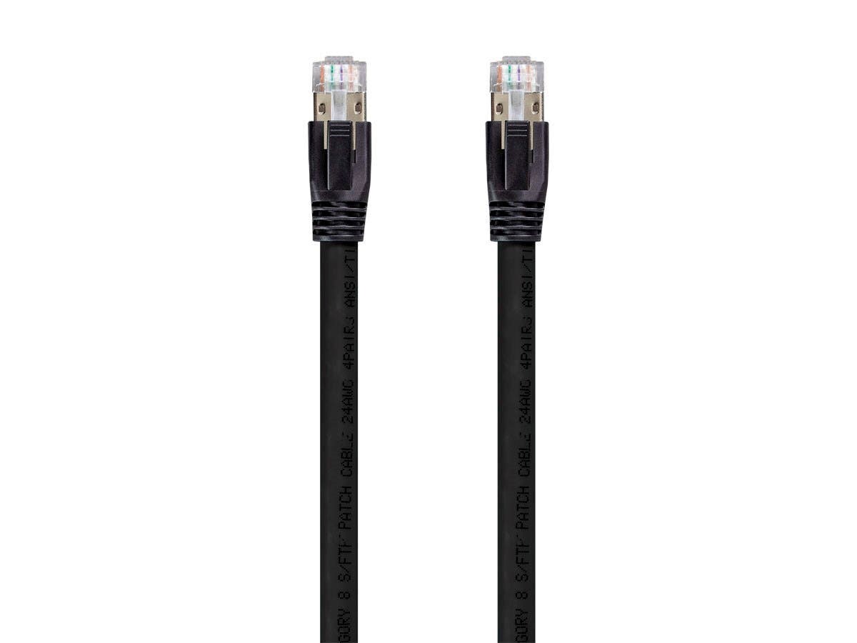 Cat8 24AWG S/FTP Ethernet Network Cable, 2GHz, 40G, 7m, Black, 5 pack - main image