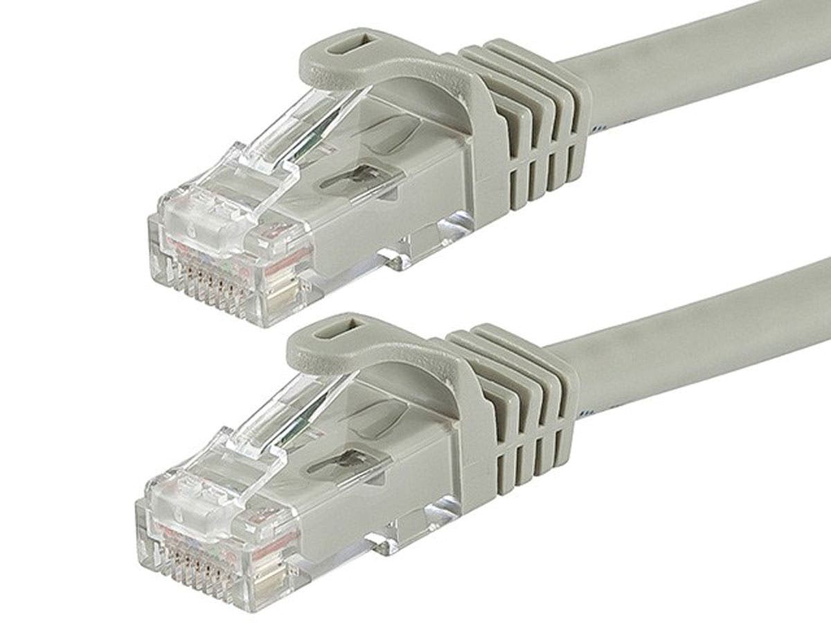 Flexboot Cat6 Ethernet Patch Cable - Snagless RJ45, Stranded, 550MHz, UTP, Pure Bare Copper Wire, 24AWG, 10m, Gray, 5 pack - main image