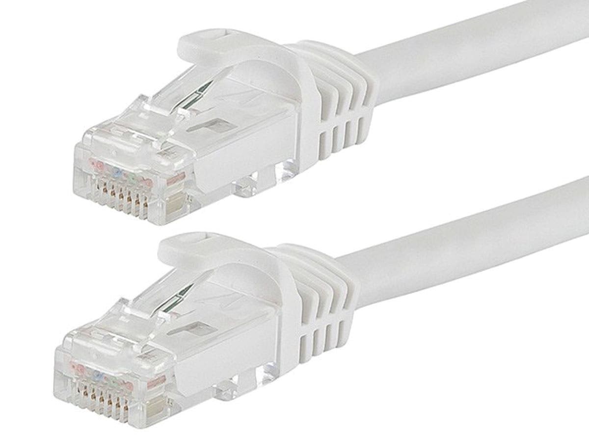FLEXboot Cat6 Ethernet Patch Cable - Snagless RJ45, Stranded, 550MHz, UTP, Pure Bare Copper Wire, 24AWG, 15m, White, 5 pack - main image