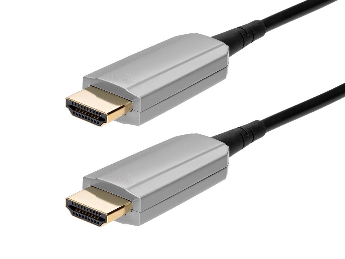 SlimRun AV HDR High Speed Cable for HDMI-Enabled Devices - 4K @ 60Hz, 18Gbps, Fiber Optic, AOC, YUV 10m, Black - Monoprice.com