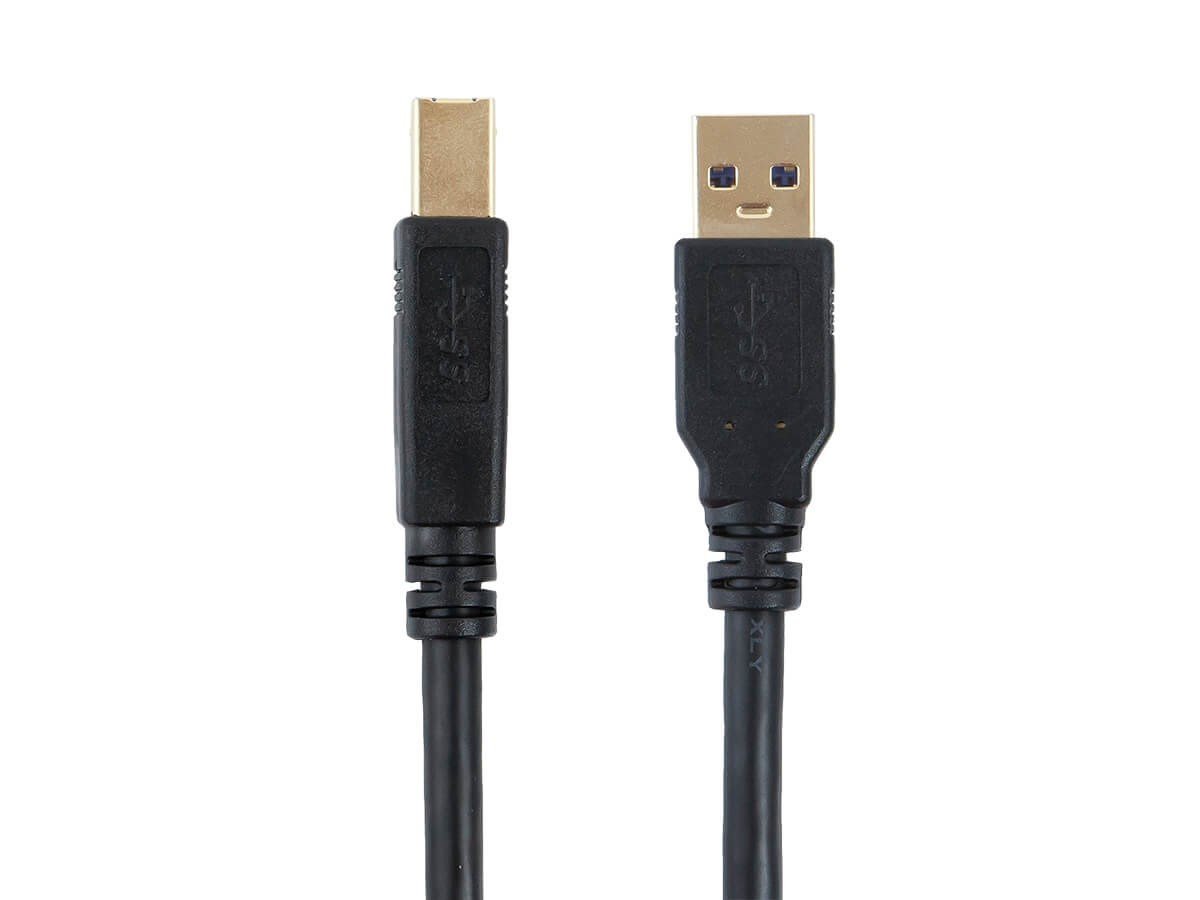 USB-A To USB-B 2.0 Cable - Black, 2m - 3 Pack