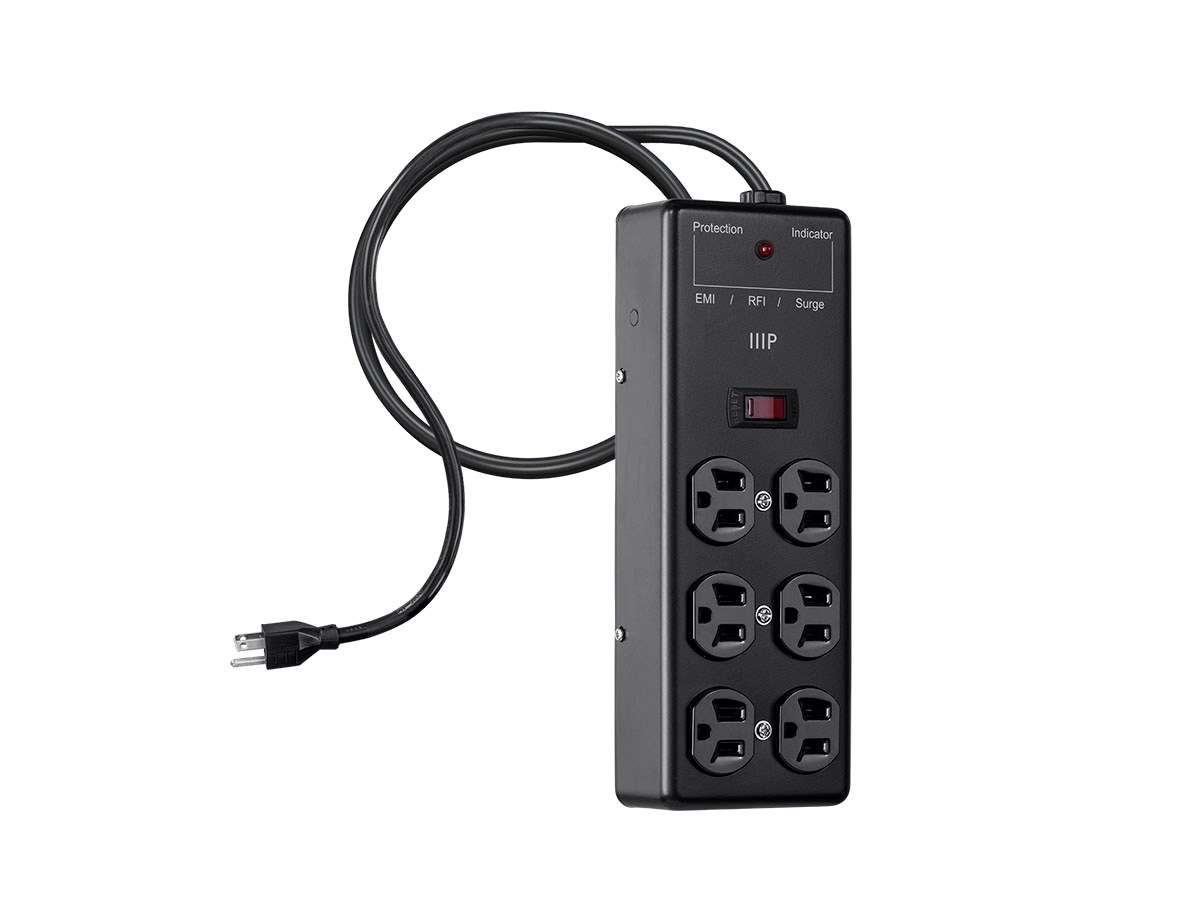 Monoprice Heavy Duty 4 Outlet Metal Surge Protector Power Box, 180