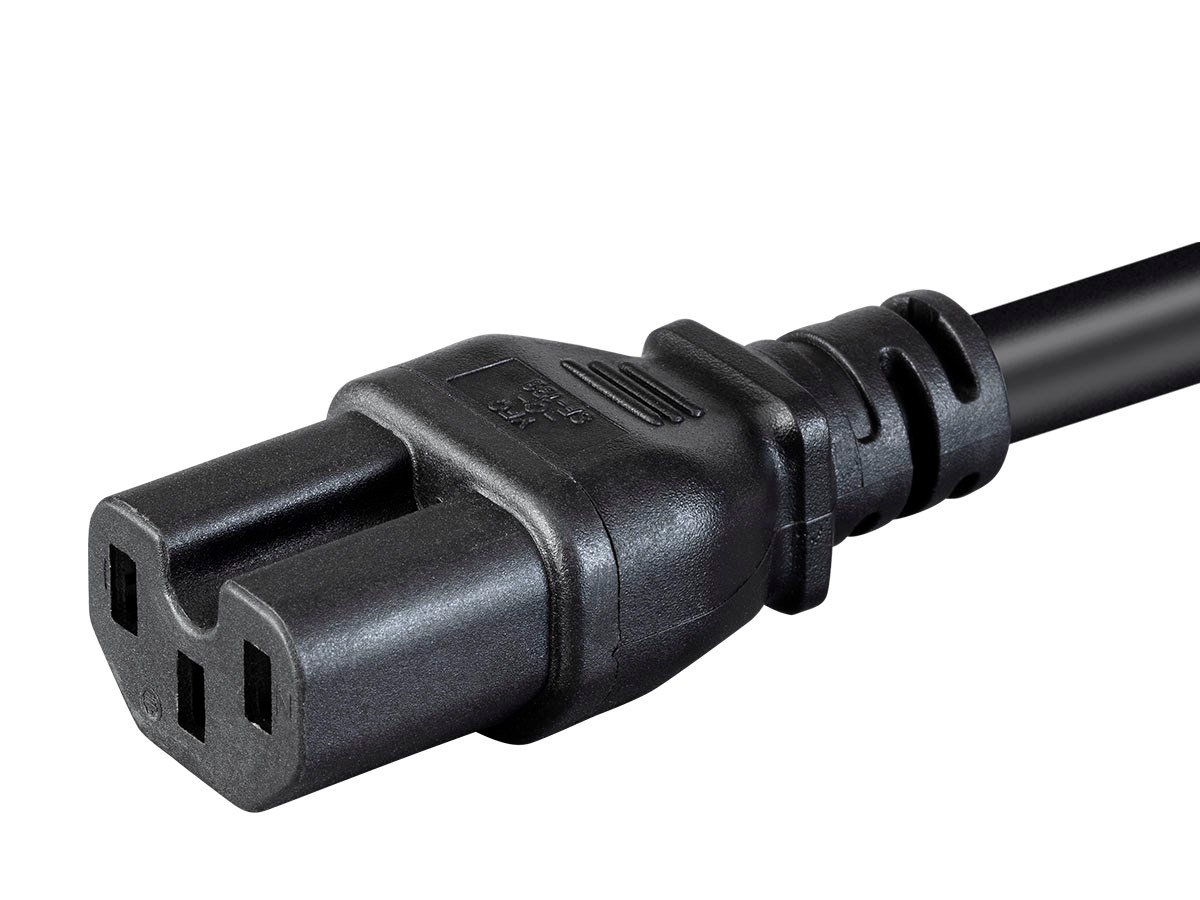 6ft 14 AWG 15A 250V Power Cord (IEC 320 C20 to IEC 320 C15), Black