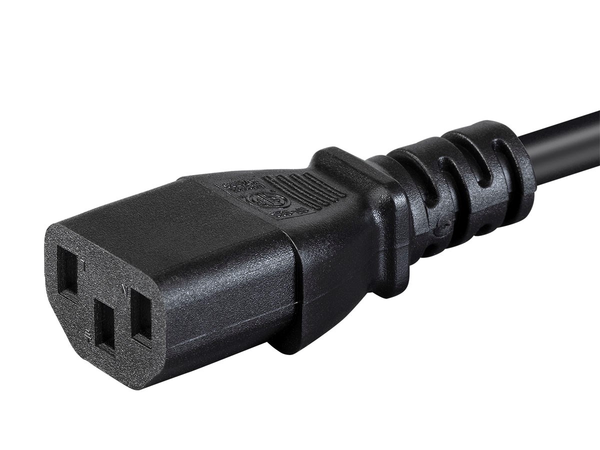 Monoprice Power Cord - NEMA 5-15P to IEC 60320 C13, 18AWG, 10A/1250W ...