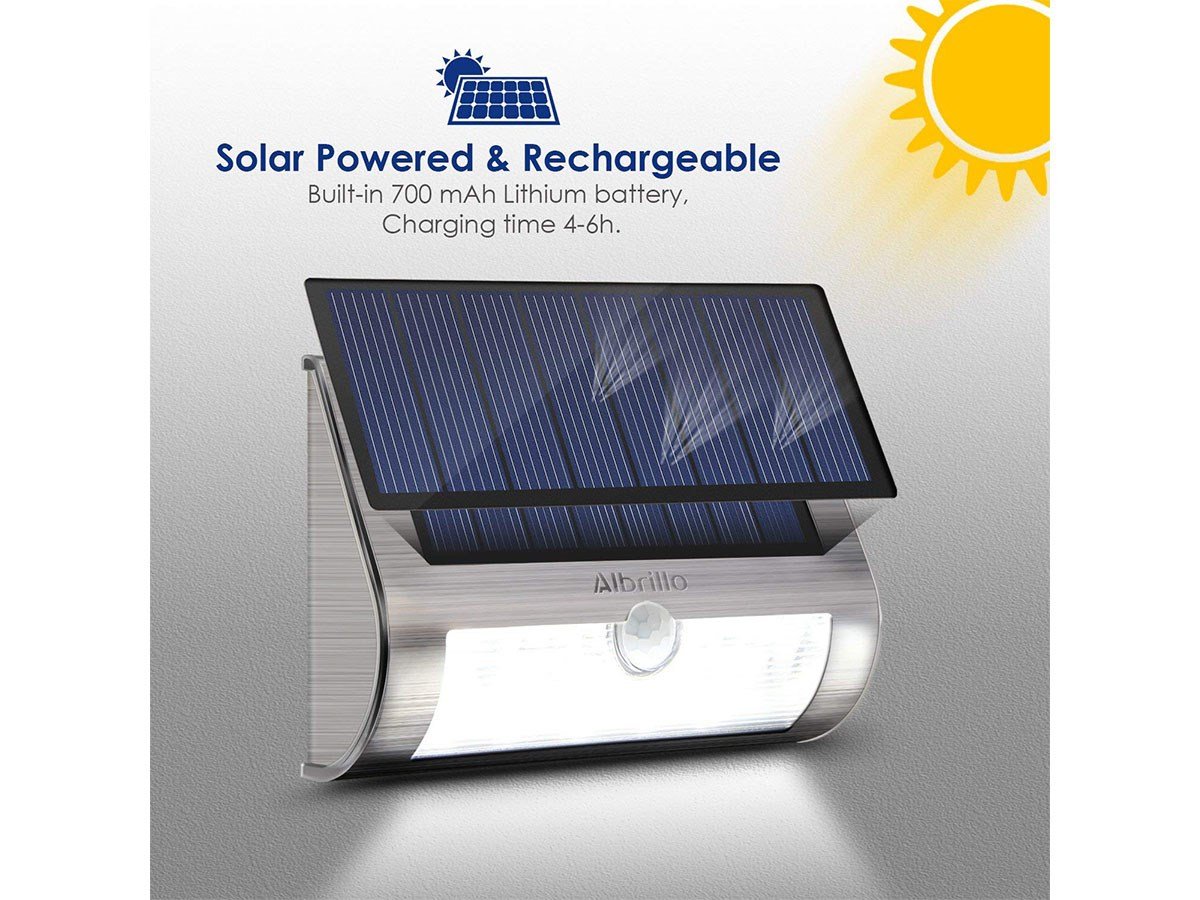 Albrillo Led Solar Lights Motion Sensor Security Light Cool White Albrillo Led Solar Lights Motion Sensor Security Light Cool White Waterproof Outdoor X 2