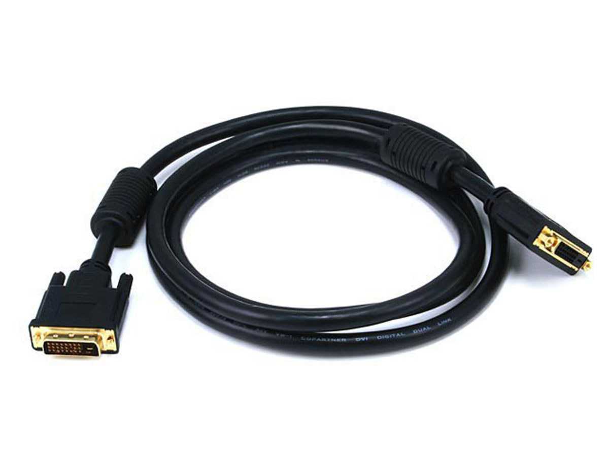 Photos - Cable (video, audio, USB) Monoprice 6ft 28AWG Dual Link DVI-D M/F Extension Cable - Black 