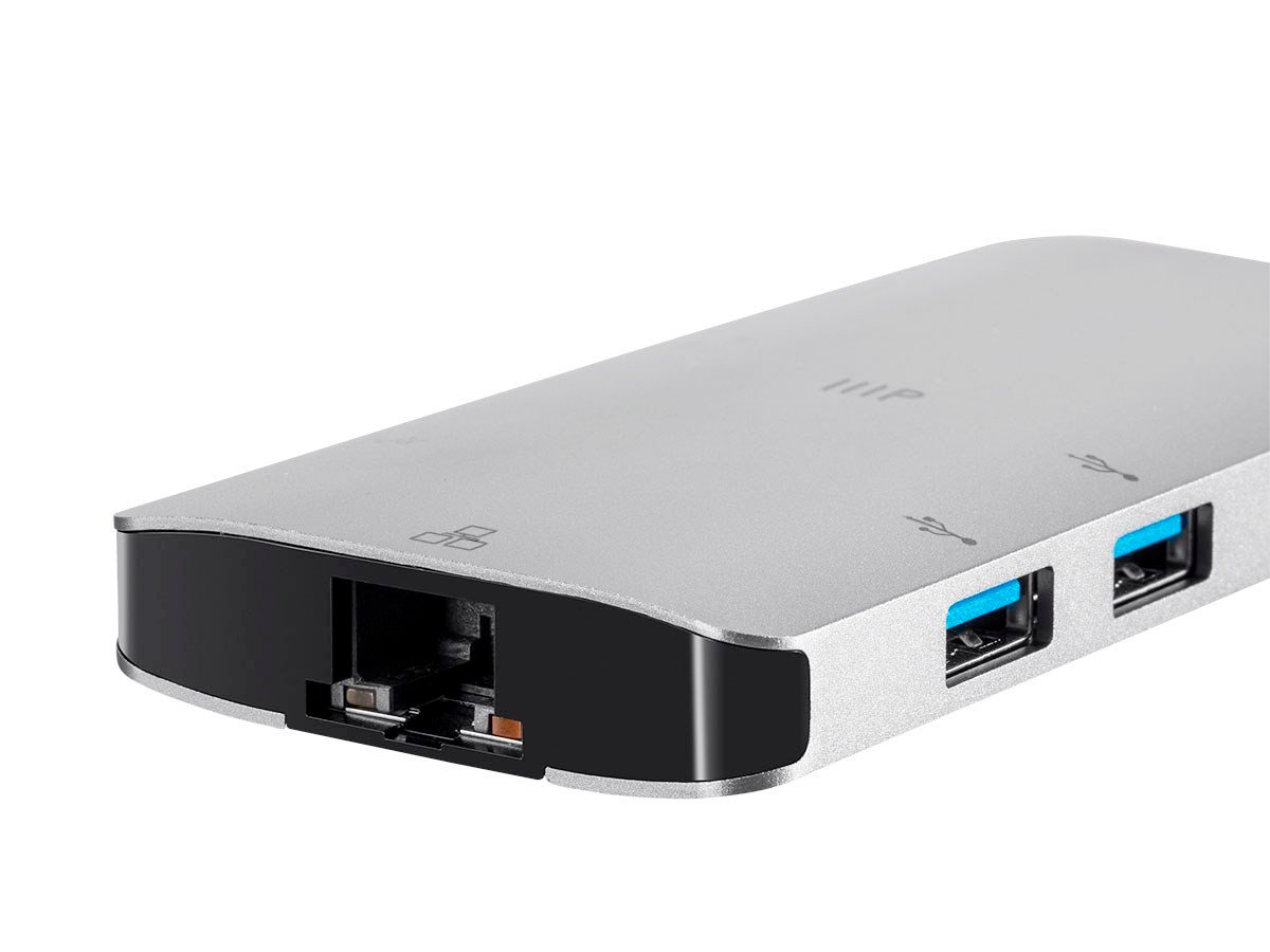 Monoprice Consul Series USB-C HDMI Adapter with Gigabit Ethernet 3-Port USB  3.0 SD/MicroSD Reader USB-C 100W PD 3.0