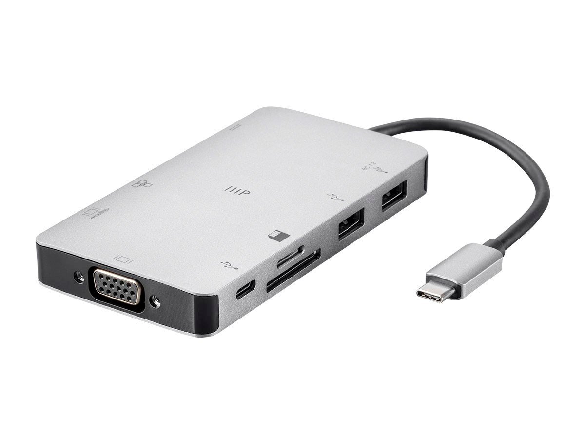 Monoprice Consul Series USB-C Travel Dock with HDMI, VGA, Gigabit Ethernet, 2-Port USB 3.0, SD/MicroSD Reader, USB-C 100W PD 3.0 - main image